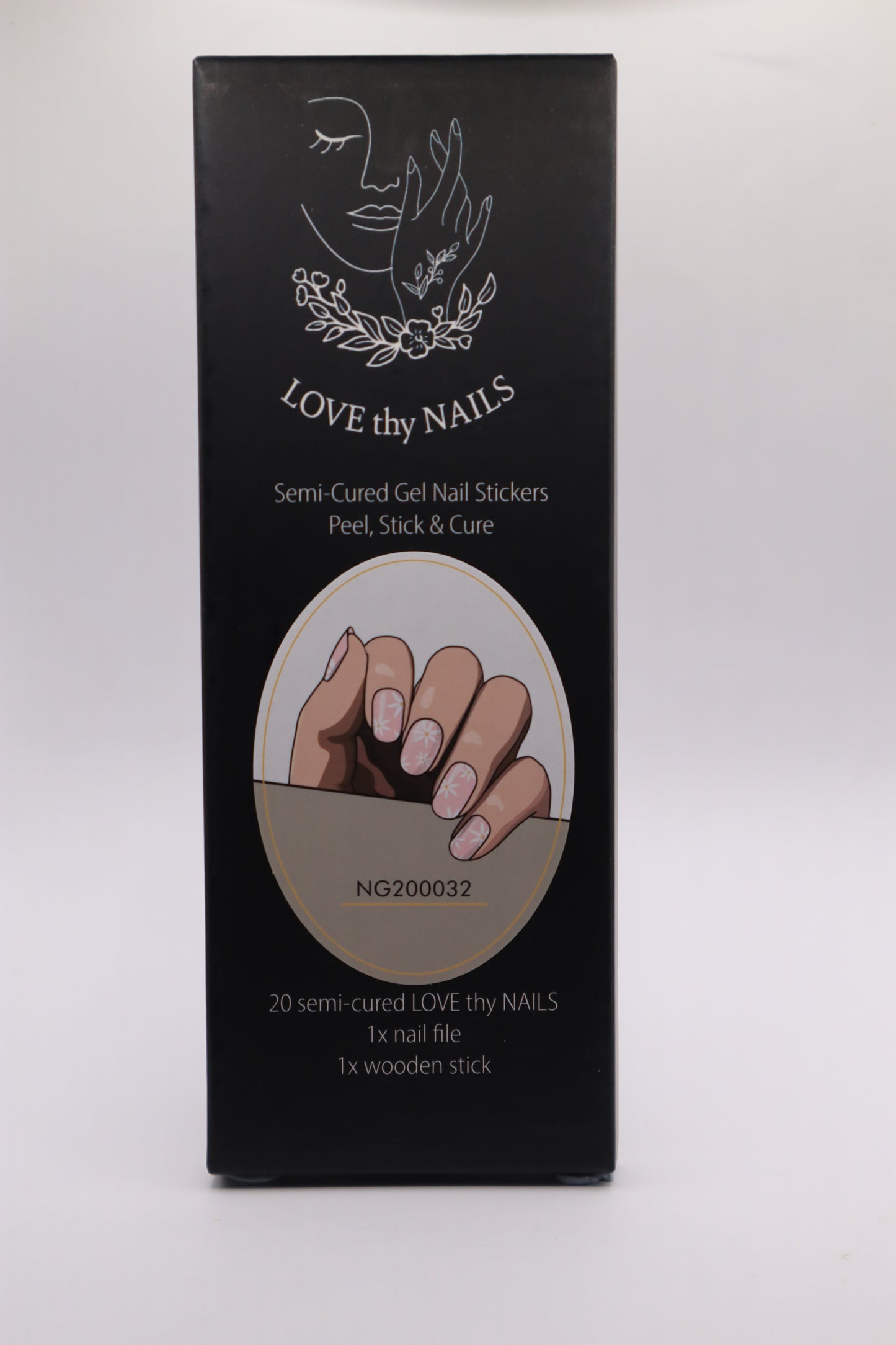 close up of packaging for Daisy Daisy semi-cured gel nail stickers