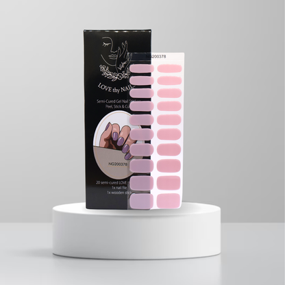 Boss Babe gel nail stickers with neutral tones and gold detail in Love Thy Nails packaging