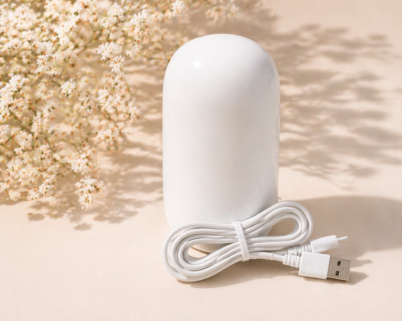 Compact USB UV nail lamp for curing semi cured gel nail stickers